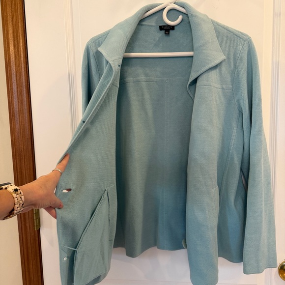 Talbots Womens Petite 1XP Light Blue/Green NEW Button Up Cardigan - Picture 13 of 14